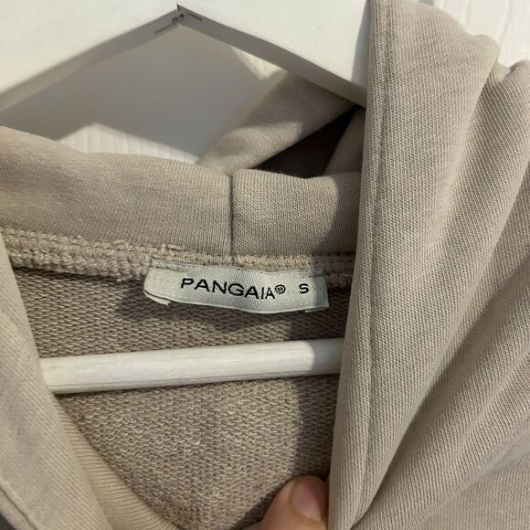 Pangaia Tan Hoodie Beige Chocolate Brown Sweatshirt Color Block Small Loungewear - Picture 6 of 11